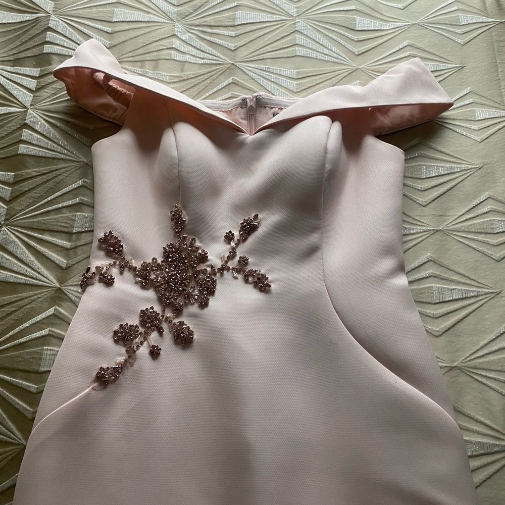 Long cocktail dress blush pink